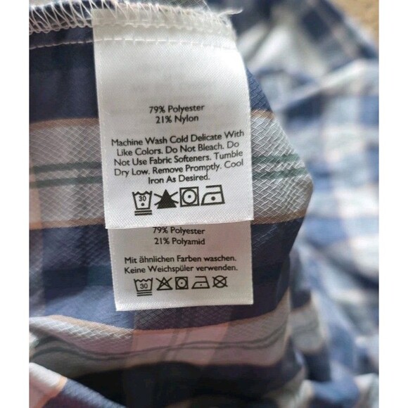 Eddie Bauer Women’s M Plaid Short Sleeve Hiking Outdoor Shirt Quick Dry Blue - Picture 4 of 13